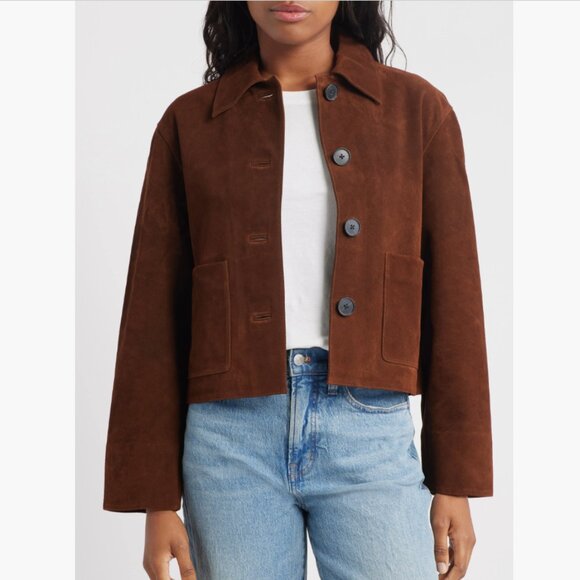 Madewell Jackets & Blazers - Madewell Boxy-Crop Suede Jacket